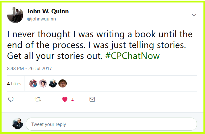 John Quinn didn't think of himself as writing a book but instead he focused simply on telling stories.