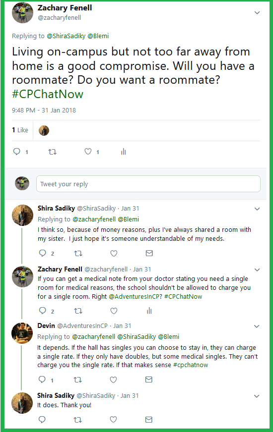 #CPChatNow participants discuss living on-campus and the difference between single, double, and medical single rooms.